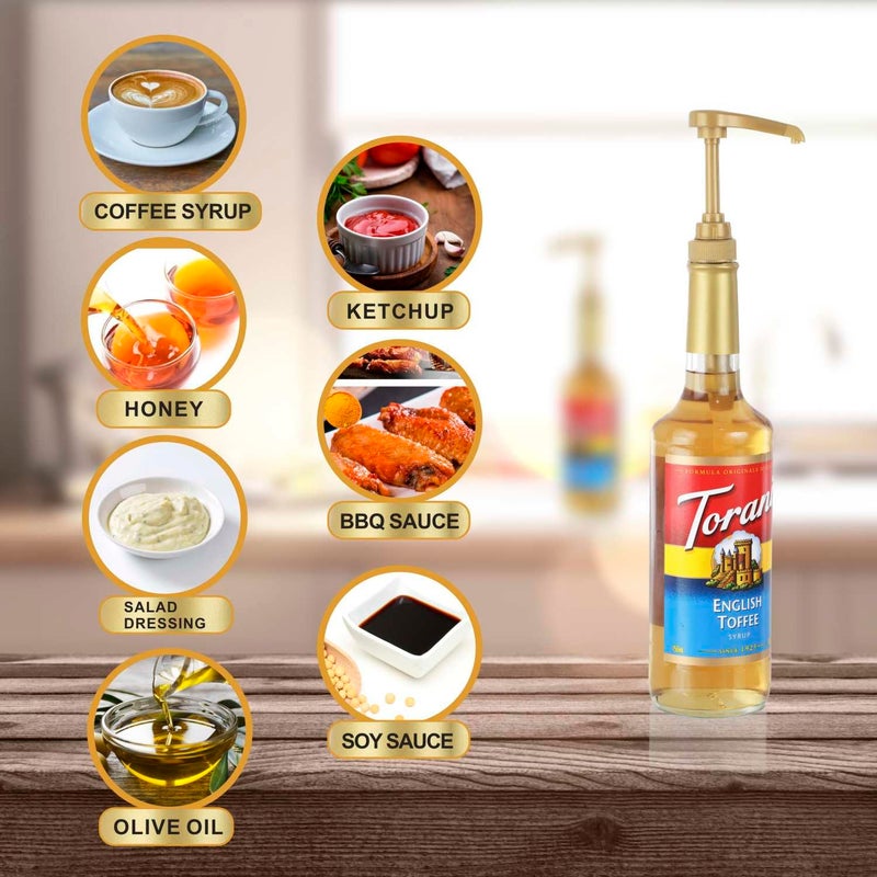 Kinfira 6 Pcs Coffee Syrup Pump Dispenser - Premium Skinny Syrup Pumps Fit for 25.4oz Torani Davinci Syrup Bottles (Gold) - Image 5